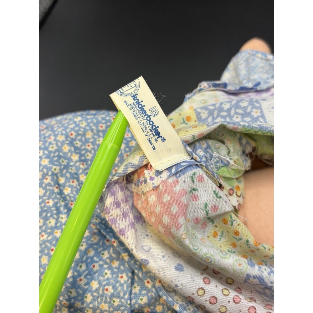 Vintage 1974 Holly Hobbie Rag Doll Knickerbocker Patchwork Dress Blue Bonnet 17" - Picture 8 of 15
